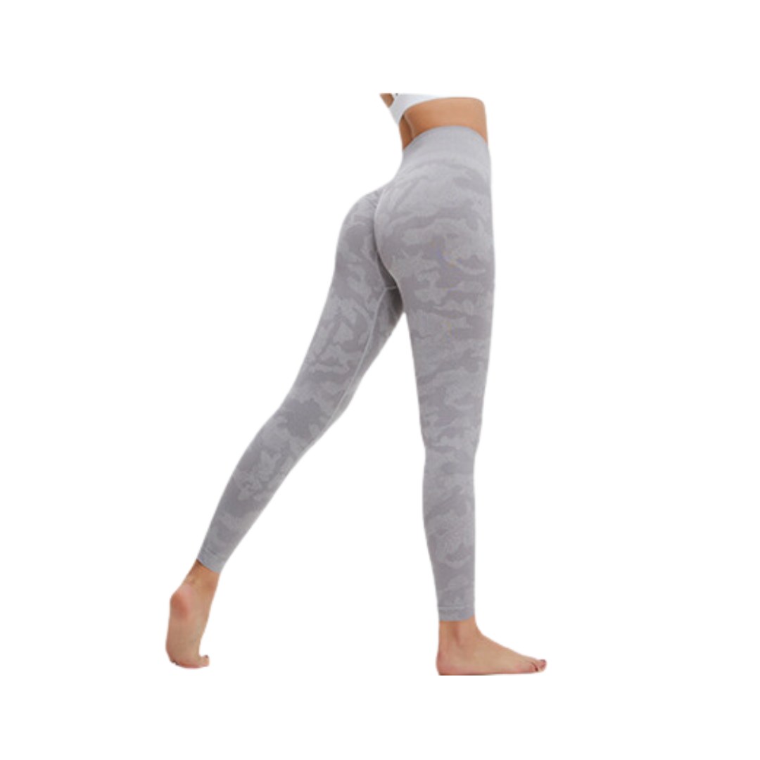 Pulse Seamless Camo Leggings - Grey