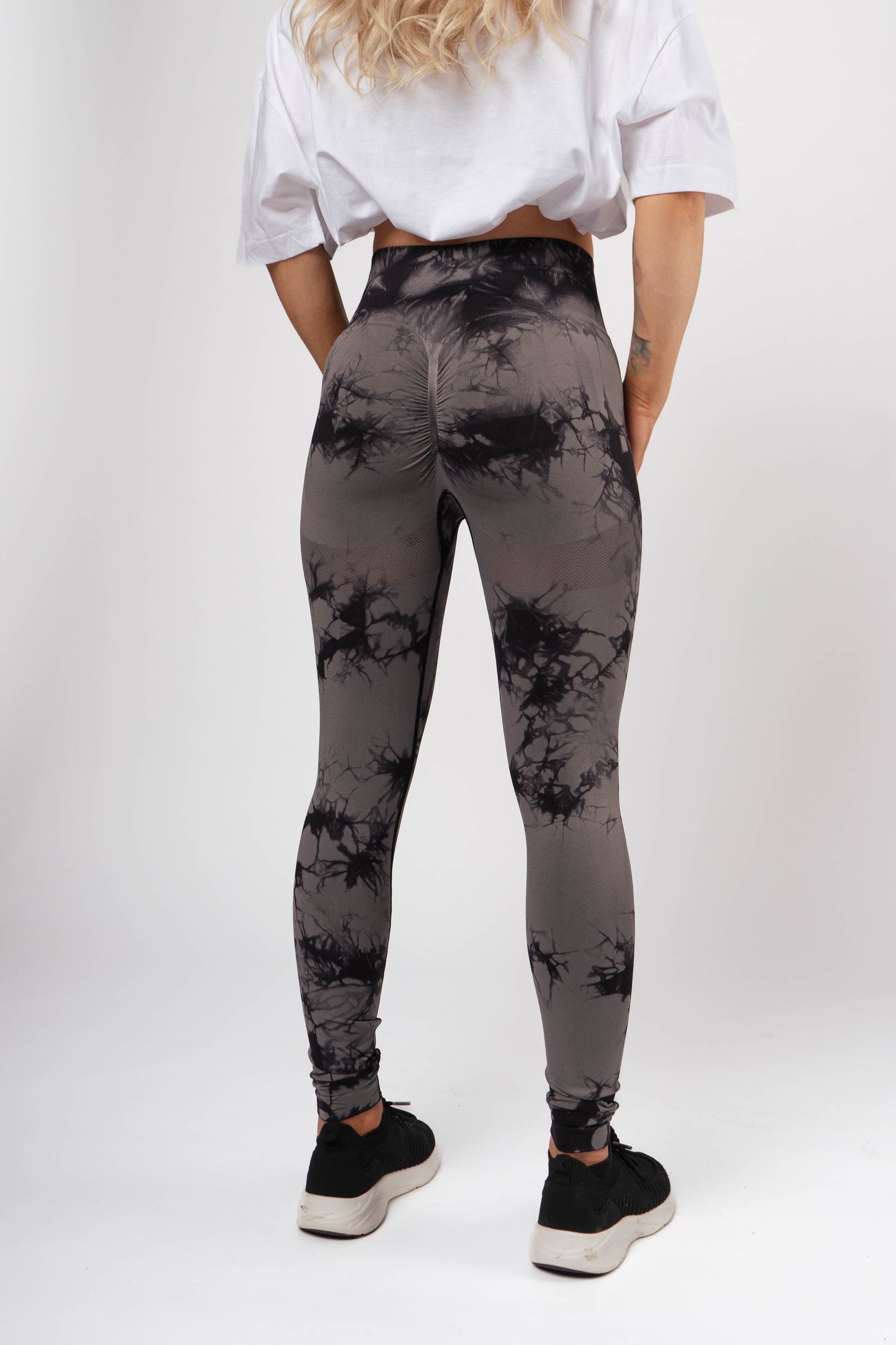 Comfort Tie Dye Leggings - Grey/Black