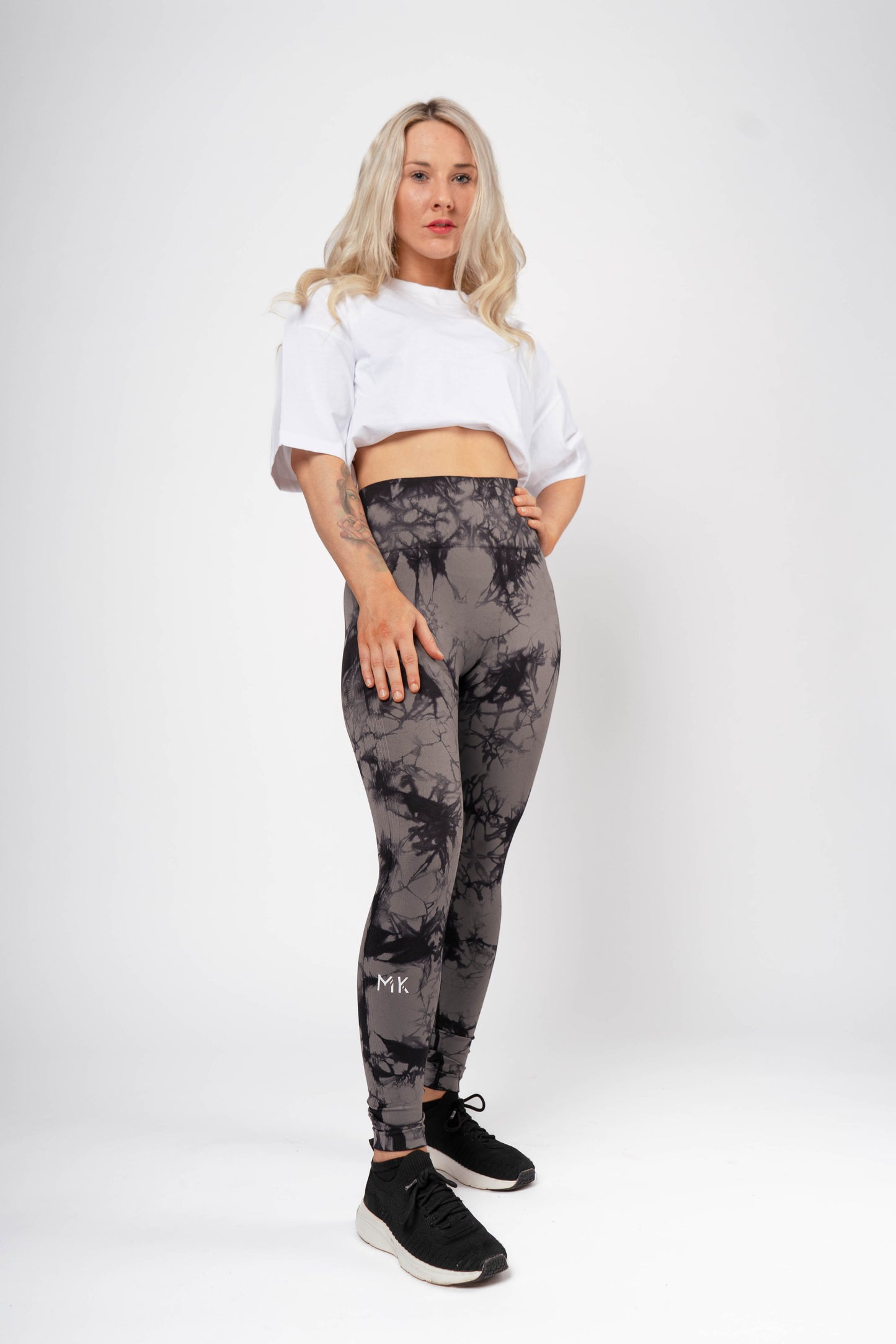 Comfort Tie Dye Leggings - Grey/Black