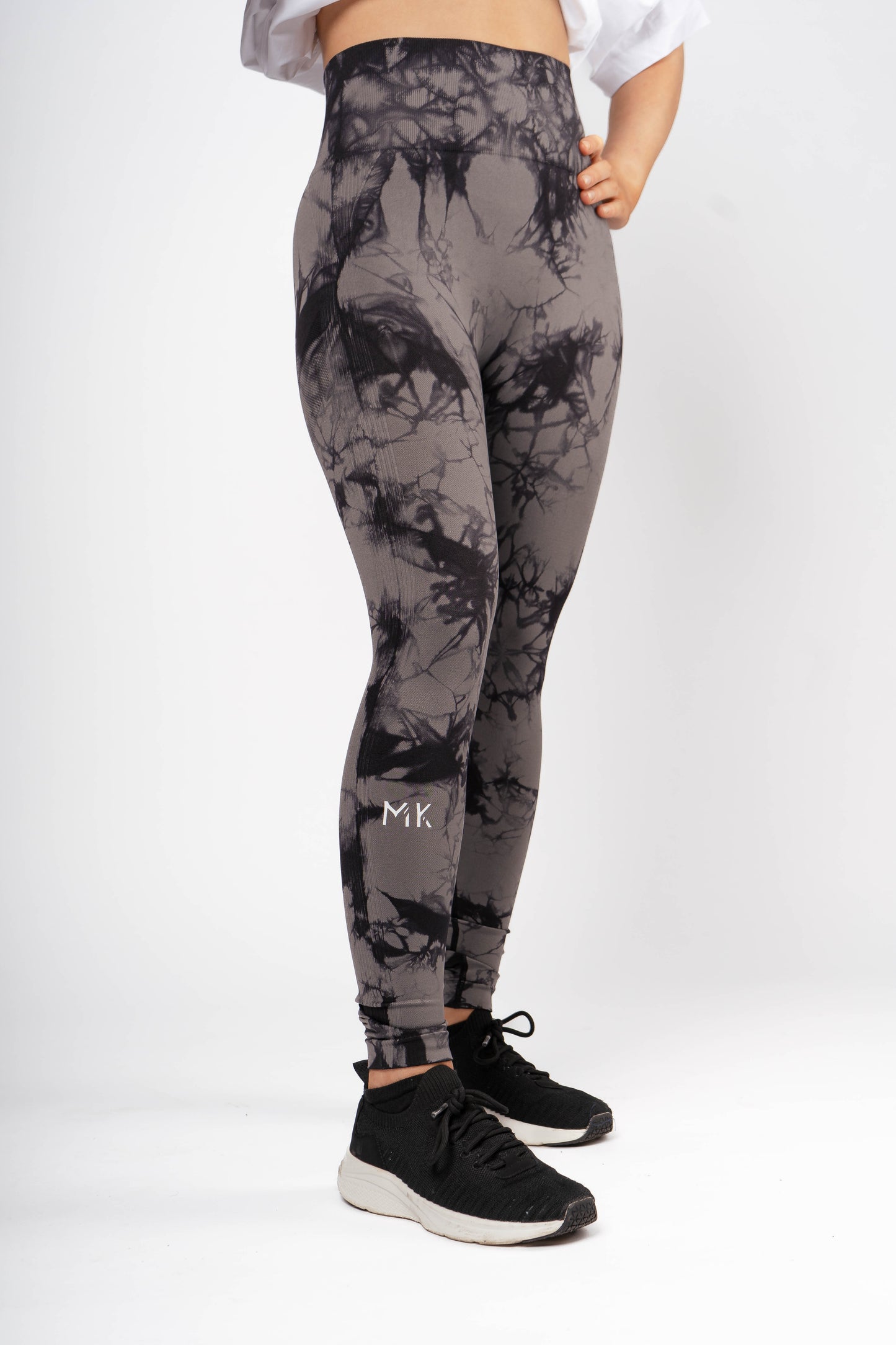 Comfort Tie Dye Leggings - Grey/Black